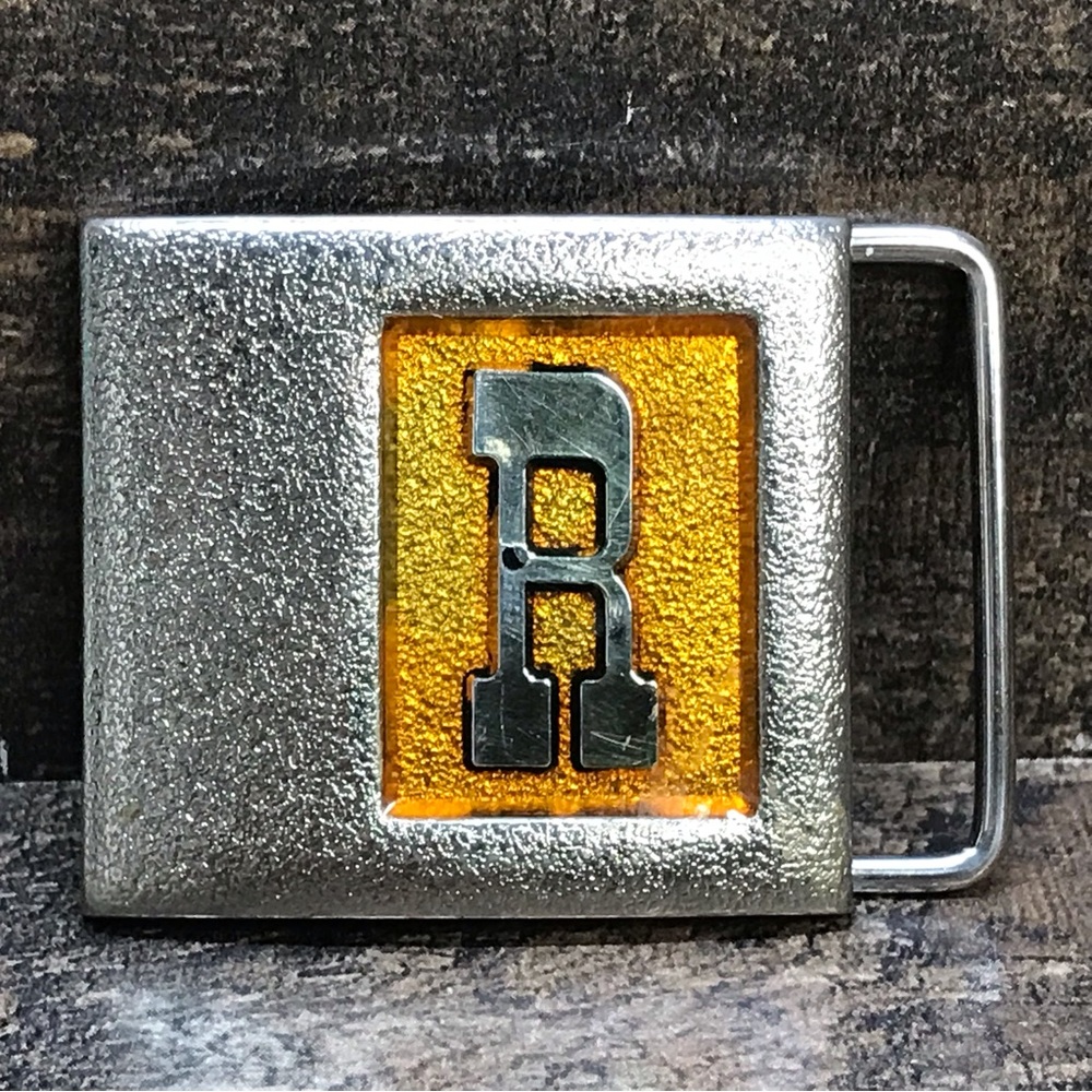 Vintage Lee Jeans “R” Letter Initial Belt Buckle *Smaller size* Lee NY USA 🇺🇸